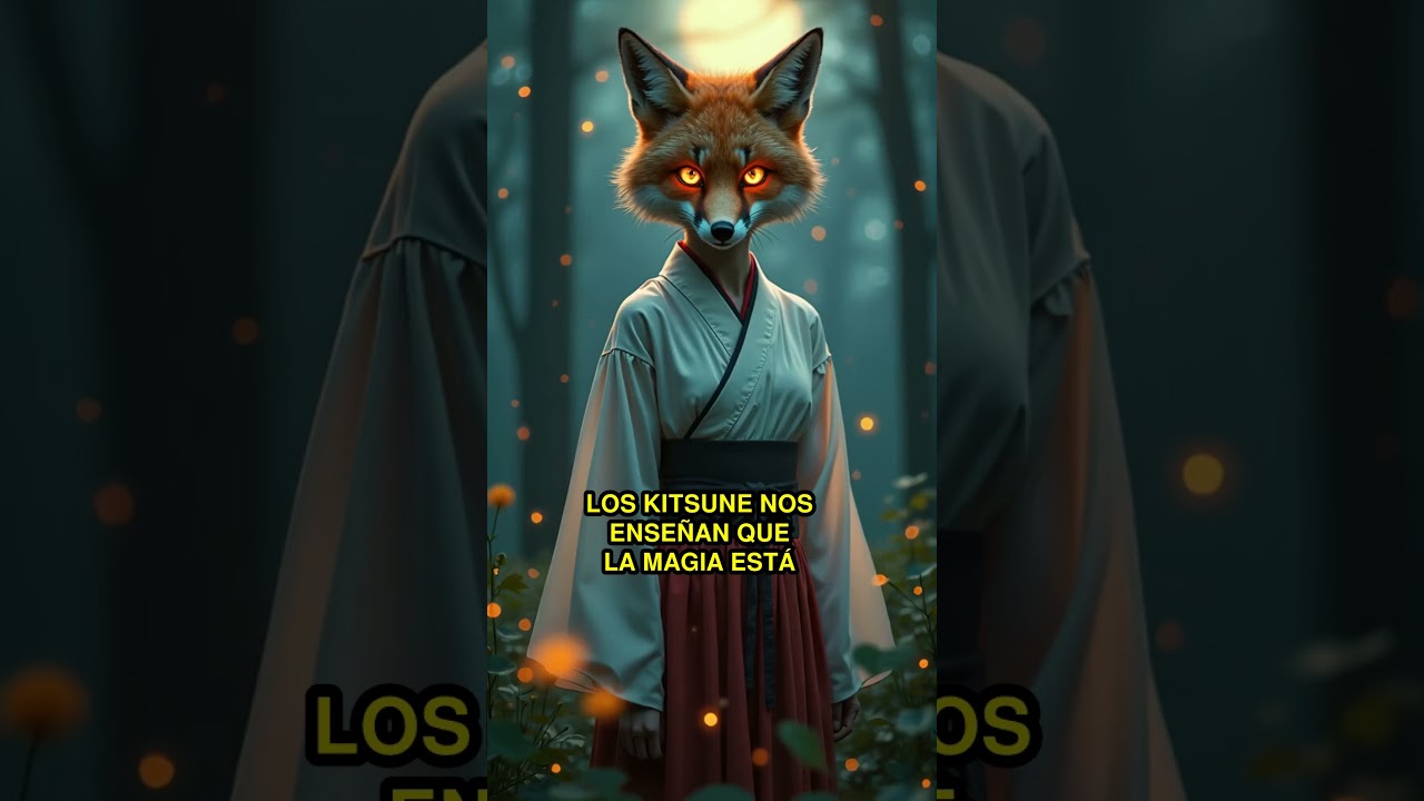 espiritu mitologico japones con aspecto de zorro