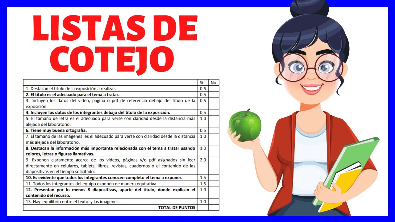 formato de lista de cotejo para evaluar